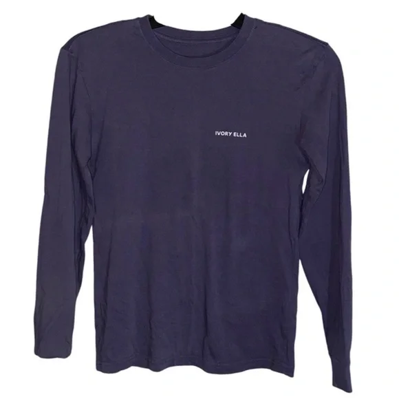 Ivory Ella Long Sleeve Crew Neck Shirt Blue Purple XXS - Picture 3 of 7